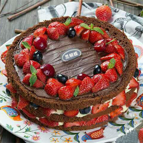 情迷黑森林 | 巧克力草莓裸蛋糕 商品图0
