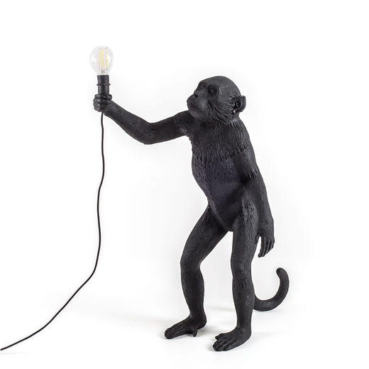 Seletti 站立式 黑色猴子灯 商品图0