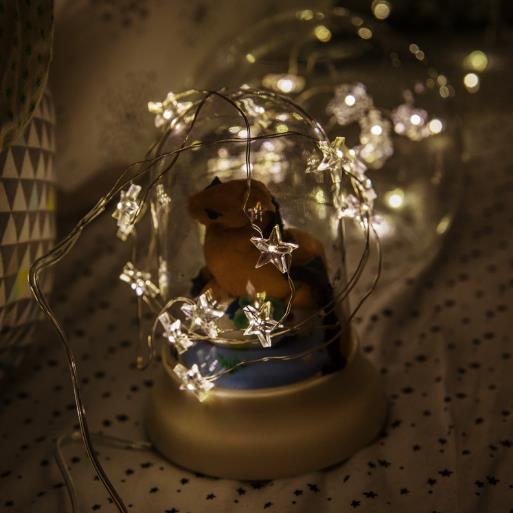【家居百货】新款led灯串 雪花星星铜线灯造型圣诞彩灯 定时电池盒装饰灯 商品图7