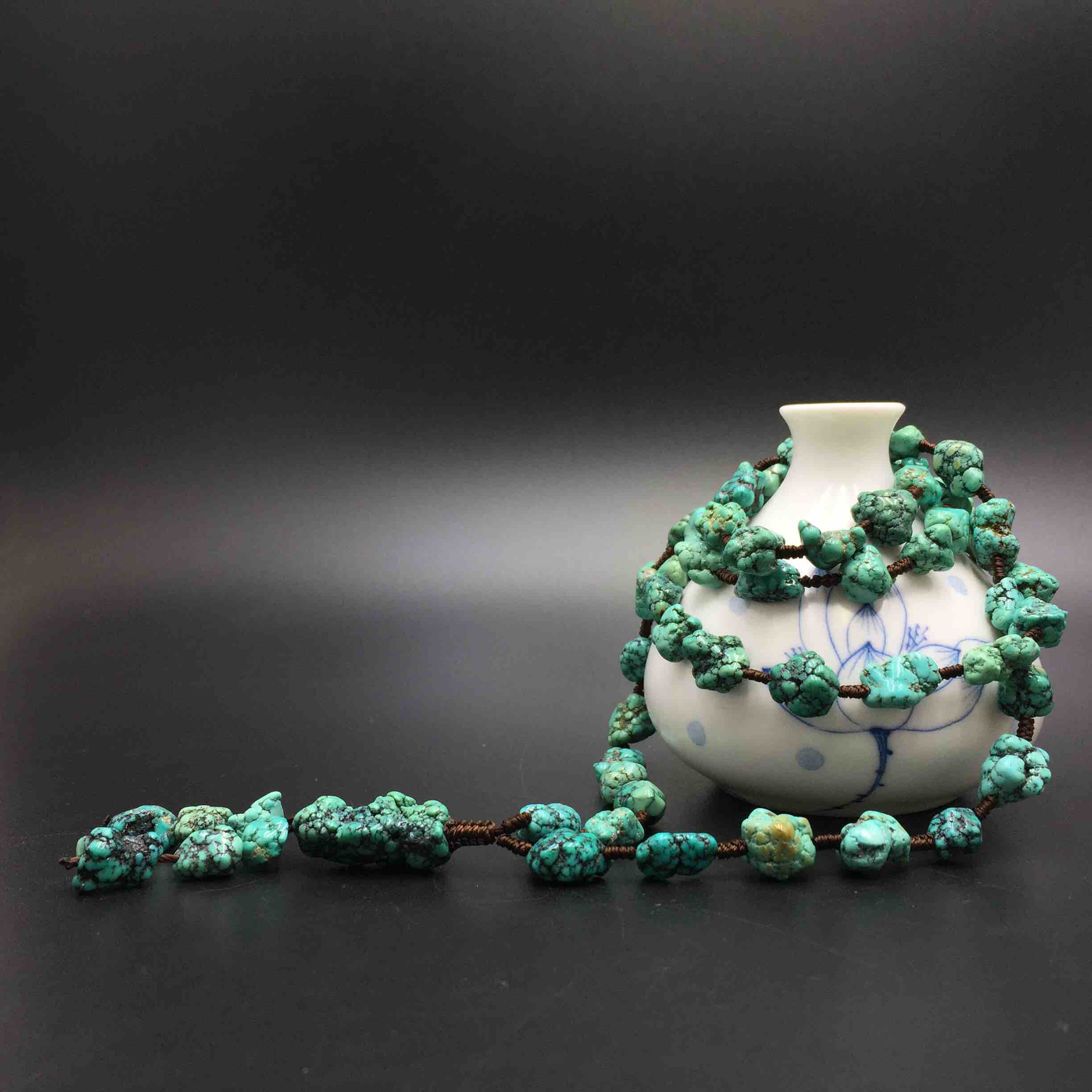 原矿绿松石原籽毛衣链50.85 - 御臻蓝珠宝