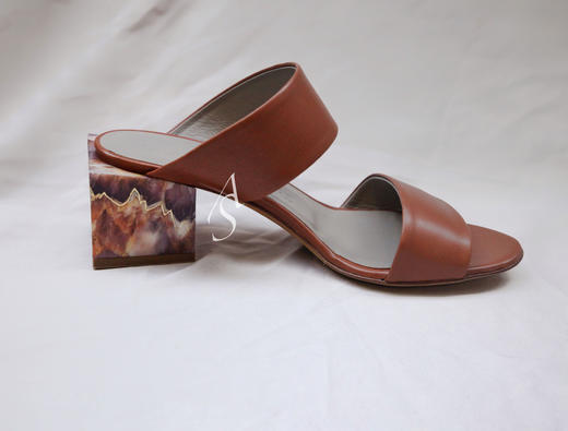 Gray Matters 理石跟双带凉鞋 鎏金蓝/自然棕 商品图2