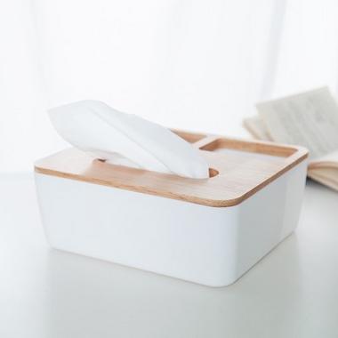 日式家居客厅卧室多功能纸巾收纳盒一盒3用 商品图3