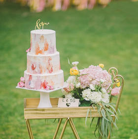 水彩风格森系甜品桌