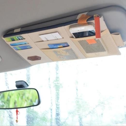 【汽车遮阳板】多功能汽车遮阳板收纳挂袋悬挂式车用遮阳收纳包 商品图1