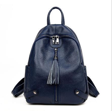 【服饰鞋包】-双肩包女头层牛皮软  时尚百搭两用韩版旅行背包 商品图3