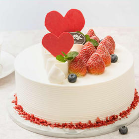鲜莓印雪 蛋糕