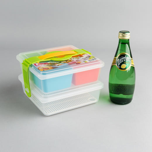 【让吃饭变成一件有颜色的事儿】日本inomata带分格饭盒彩色单双层饭盒保鲜盒便当盒水果盒 商品图4