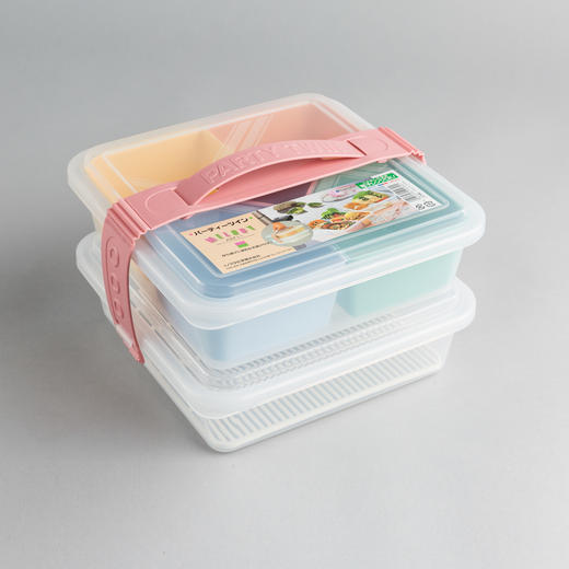 【让吃饭变成一件有颜色的事儿】日本inomata带分格饭盒彩色单双层饭盒保鲜盒便当盒水果盒 商品图0