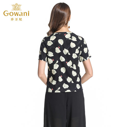 乔万尼夏季桑蚕丝上衣印花大花朵衬衫EB2C819 商品图3