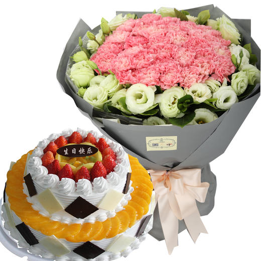 鲜花蛋糕组合优惠套餐-生日蛋糕玫瑰花束送老婆女朋友妈妈领导长辈同事生日快乐 商品图3