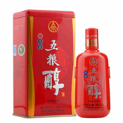 50度（扁盒装）红淡雅五粮醇500ml 单瓶 商品图0