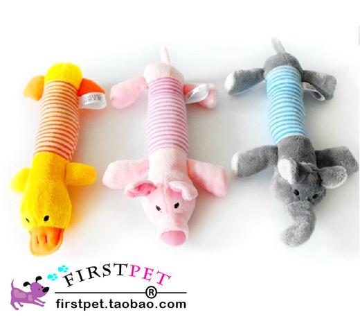 四脚条纹毛绒 发声玩具 宠物玩具 商品图0