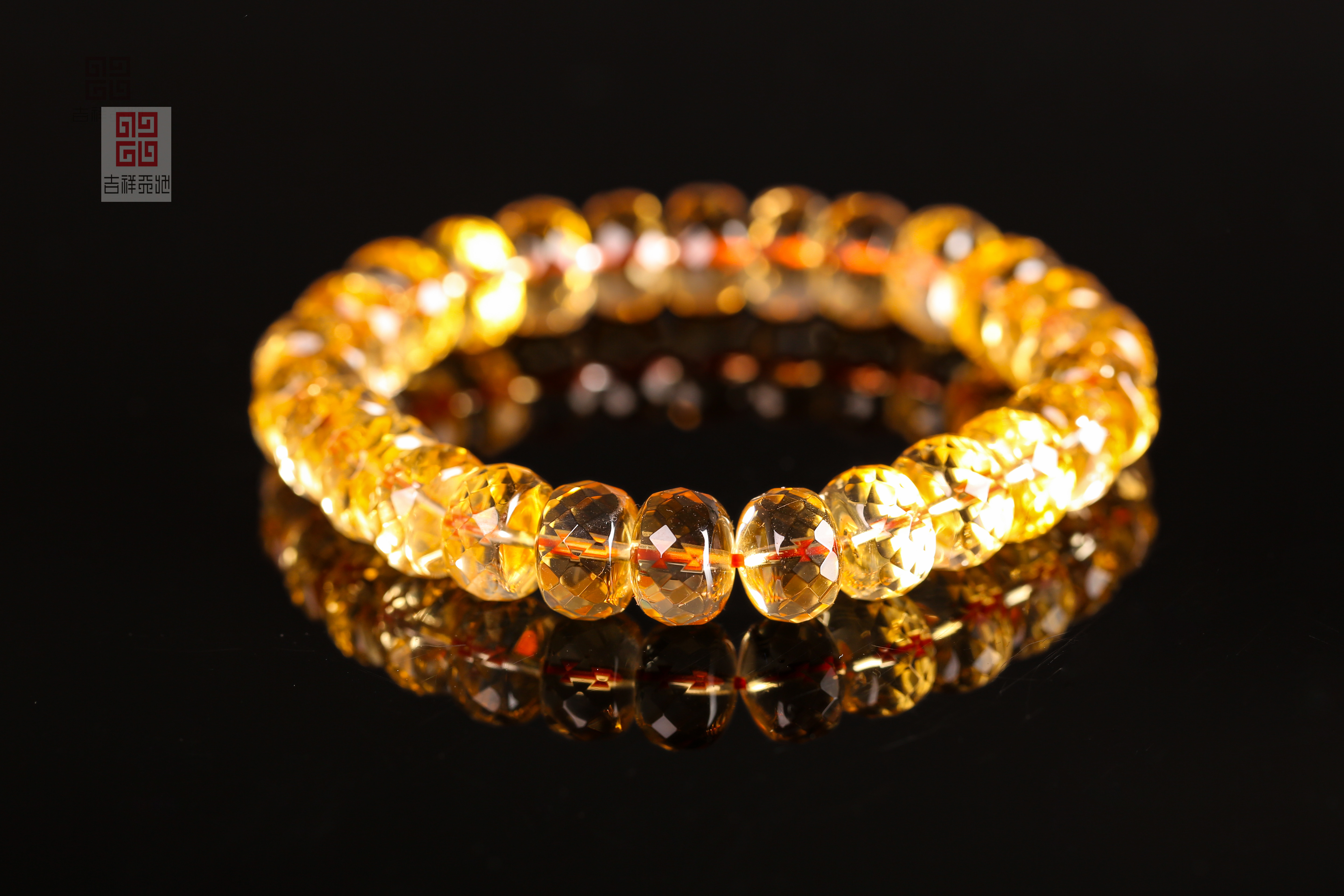 吉祥天地    天然黄水晶手链