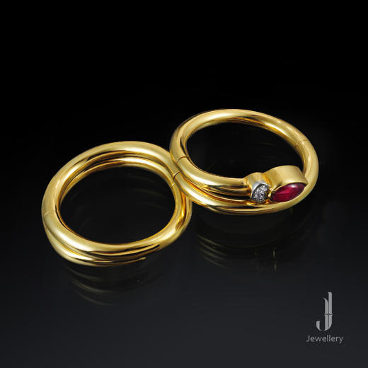 J珠宝 18K 蛇形红宝石戒指 商品图2