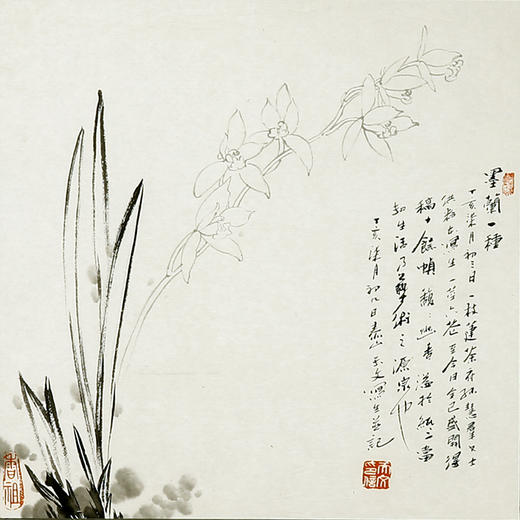 曹天文花鸟小品：《墨兰一种》《朝露》《一团和气》《小荷》《花开富贵》《兰》《幽兰之馨》 商品图0