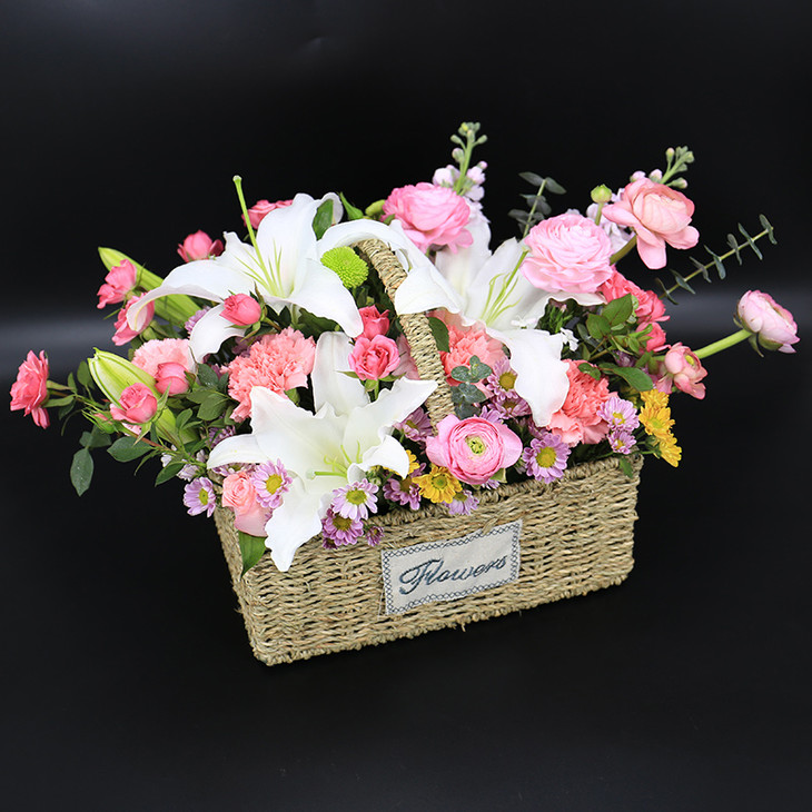 手提花篮母亲节教师节中秋节感恩节送妈妈老师女性长辈生日节日祝福