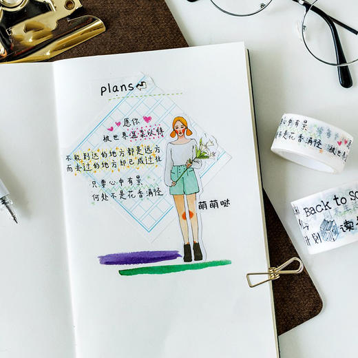 三年二班 创意网红文字胶带学生和纸胶带个性diy手帐日记相册贴纸 商品图4