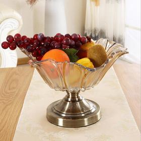 【家居摆件】家居透明玻璃果斗 葵花果斗 婚庆酒吧摆件