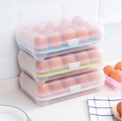 【收纳整理】厨房15格鸡蛋盒冰箱保鲜盒便携野餐鸡蛋收纳盒塑料鸡蛋盒蛋托蛋格 商品图1