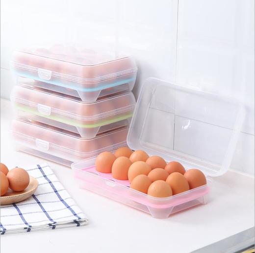 【收纳整理】厨房15格鸡蛋盒冰箱保鲜盒便携野餐鸡蛋收纳盒塑料鸡蛋盒蛋托蛋格 商品图0