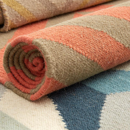 160*230羊毛手工几何地毯 商品图4
