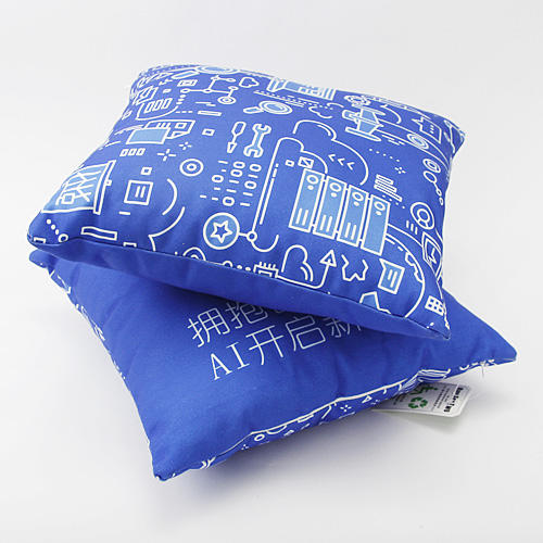 蓝色抱枕靠枕1对3838cm企业定制款a8