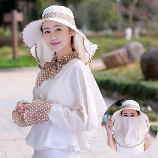 骑车防晒帽子遮脸防紫外线电动车遮阳帽可折叠太阳帽女士夏天凉帽 商品图2