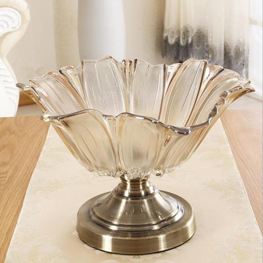 【家居摆件】家居透明玻璃果斗 葵花果斗 婚庆酒吧摆件 商品图1