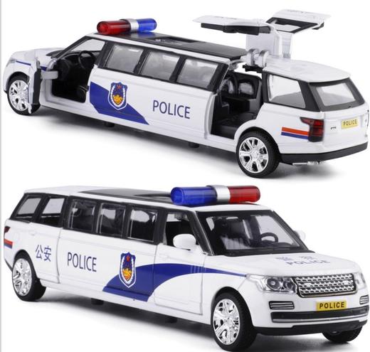 警车模型加长版路虎合金警车