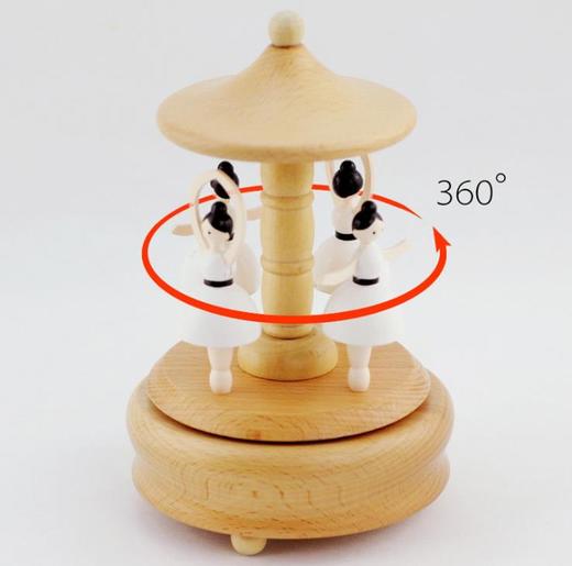 【家居摆件】榉木家居摆件创意礼品木质音乐盒芭蕾舞女孩八音盒摆件 商品图1