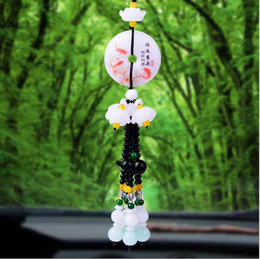 汽车摆件款平安扣汽车挂件车载后视镜黑曜石葫芦挂饰车内装饰用品摆件
