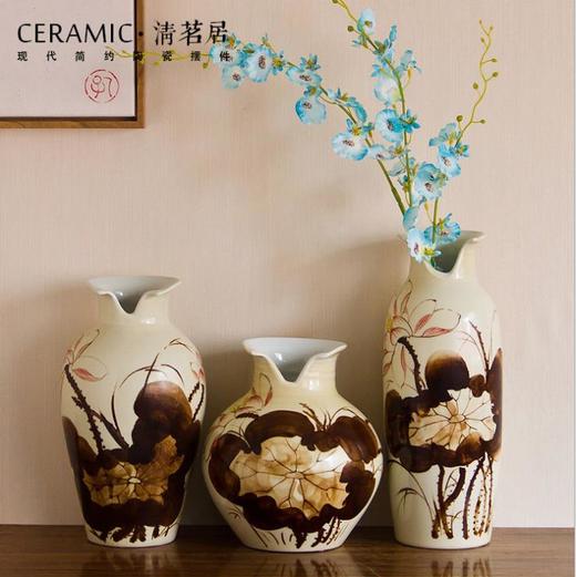 【家居摆件】景德镇陶瓷花瓶三套件纯手绘创意家居摆件 商品图1
