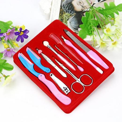 【美妆个护
】 美容修眉美甲化妆工具10件套 商品图3