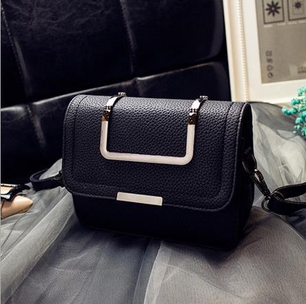 【服饰鞋包】韩版新款休闲铂金手提包时尚荔枝纹小方包单肩包 商品图2