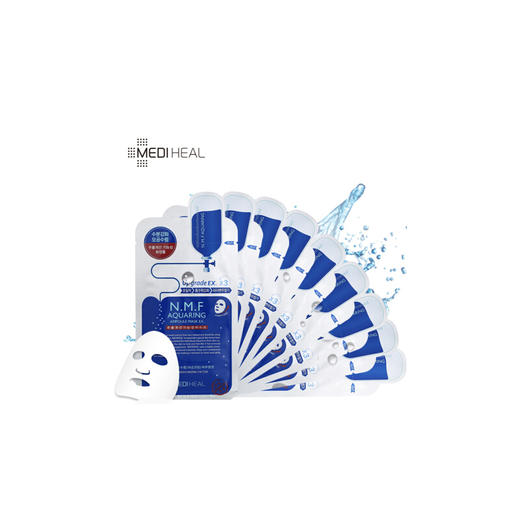 【韩国进口】mediheal美迪惠尔可莱丝nmf水润/保湿/补水面膜 25ml*10