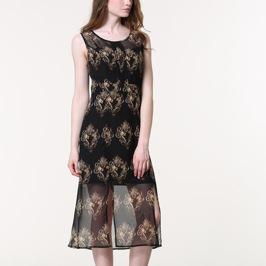 1S7815-黑色连衣裙--叶落--《梵高的花园》 商品图0