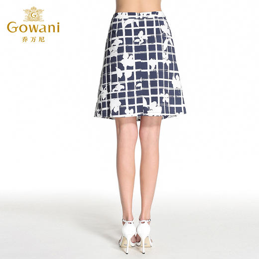 乔万尼夏季简约格子花朵半身裙EB2D822 商品图3