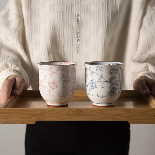 【餐具】。餐具 釉下彩汤吞高身杯 和风手握杯寿司餐厅茶水杯 商品图0