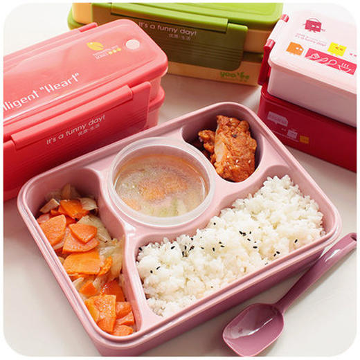 【便当盒】日式可爱小学生分格塑料餐盒饭盒儿童卡通 便当盒可微波炉餐 商品图2