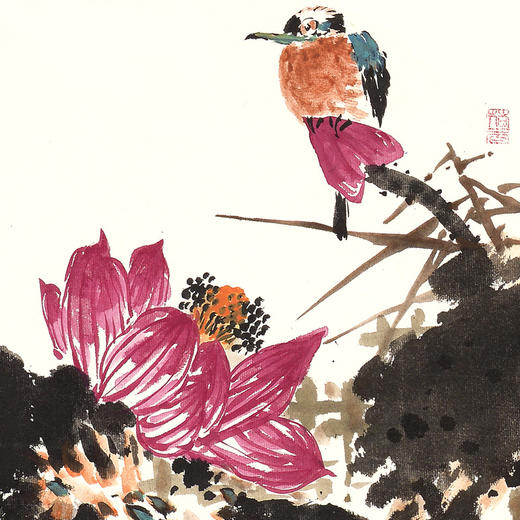 画苑花鸟国画玄关书房餐厅装饰挂画手绘真迹画富贵平安荷塘清韵王占海