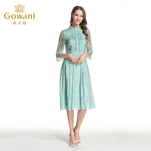 乔万尼夏季桑蚕丝小碎花连衣裙EB2E851 商品图1