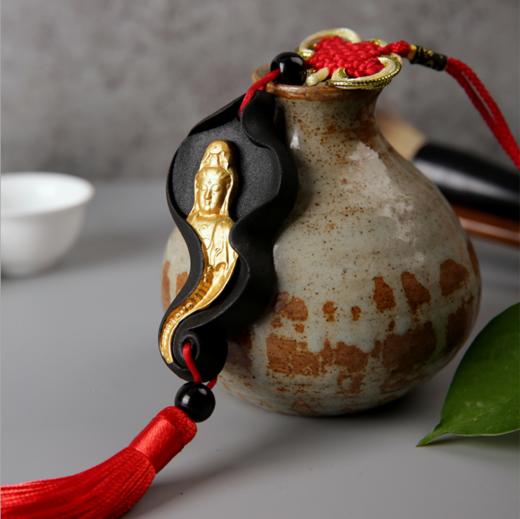 【汽车配饰】*汽车挂件 车内装饰用品柳叶观音汽车挂饰炭雕车挂 商品图0