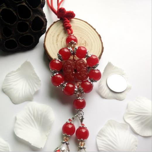 【汽车配饰】*汽车挂件 玛瑙车挂 黑曜石保平安双貔貅车内用品饰品 商品图1