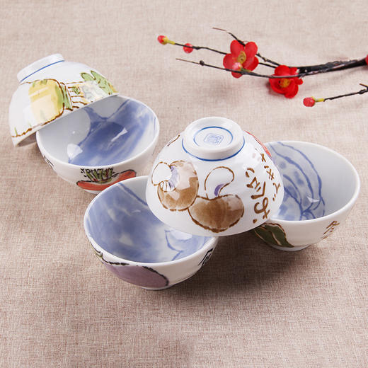 【餐具】卡通果蔬系列印花碗日式礼盒装饭碗汤碗 商品图4