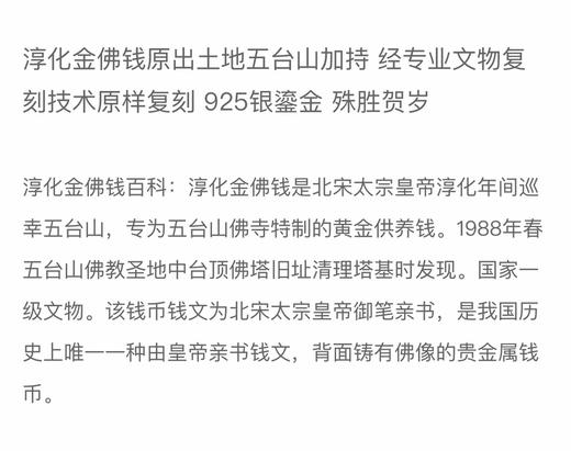 淳化金币复刻币一枚 商品图6