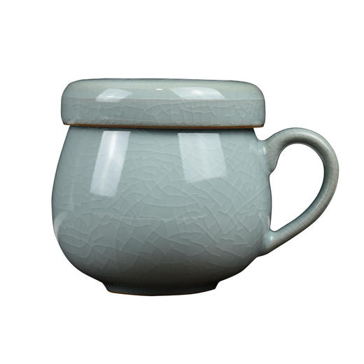 【杯子】龙泉青瓷茶杯带过滤内胆陶瓷带盖茶杯子泡茶同心杯办公杯定制 商品图2