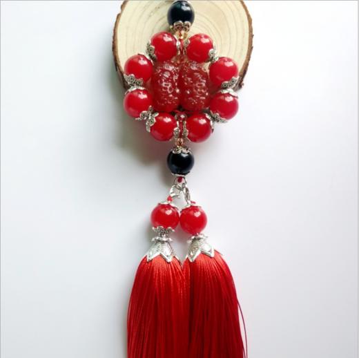 【汽车配饰】*汽车挂件 玛瑙车挂 黑曜石保平安双貔貅车内用品饰品 商品图4