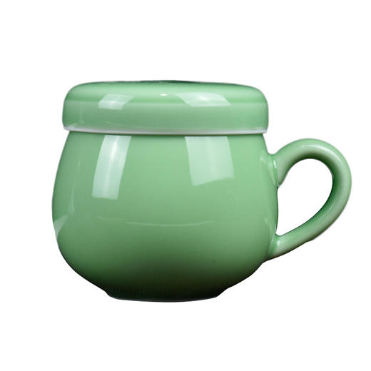 【杯子】龙泉青瓷茶杯带过滤内胆陶瓷带盖茶杯子泡茶同心杯办公杯定制 商品图1