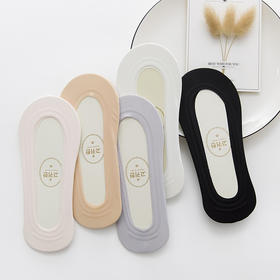 春夏无痕冰丝船袜女硅胶防滑袜子薄款百搭5双装