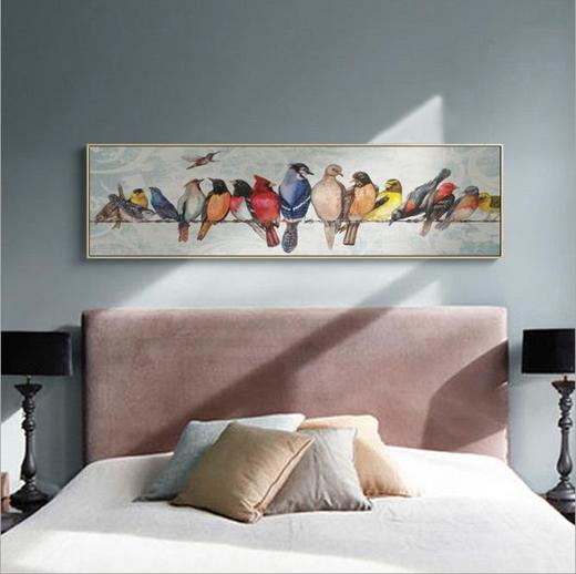 【装饰画】北欧风格床头画卧室挂画小鸟清新装饰画客厅现代简约沙发背景壁画 商品图0